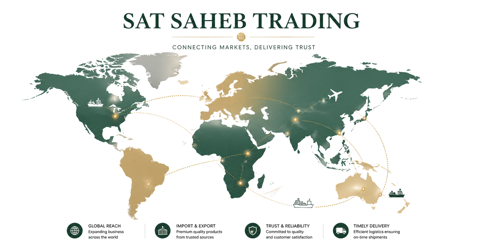 SAT SAHEB TRADING CO. Trade lanes